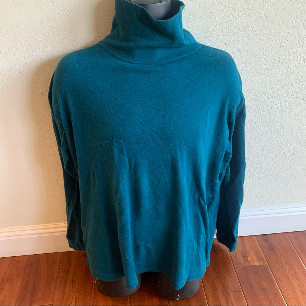 Vtg Skyr Mock Neck Turquoise Pullover Long Sleeve Shirt Men's Xl Traditional Fit